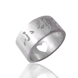 925 pure silver customize ring Men letter ring lettering ring(China (Mainland))