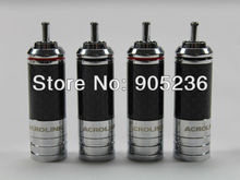 Acrolink CF 102 R Rhodium Plated RCA Plug Carbon Fiber for interconnects Cable HiFi Connector x4