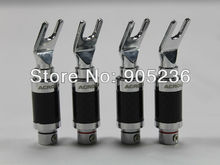 Acrolink CF 201 R Rhodium Plated Speaker Spade Plug 11mm HiFi Cable Connector plug