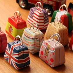 Free shipping new Handbag mini storage tin box small candy box cute iron box 12 different design 3.5x5.5X3.5cm(China (Mainland))