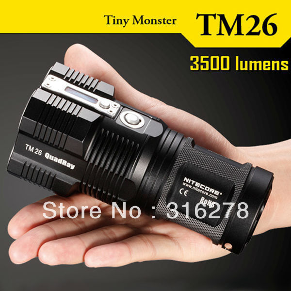 NITECORE TM26 3500 Scorching Lumens Combined with Advanced OLED Display Flashlight Utilizes four Cree XM-L U2 LEDs Tiny Monster(China (Mainland))