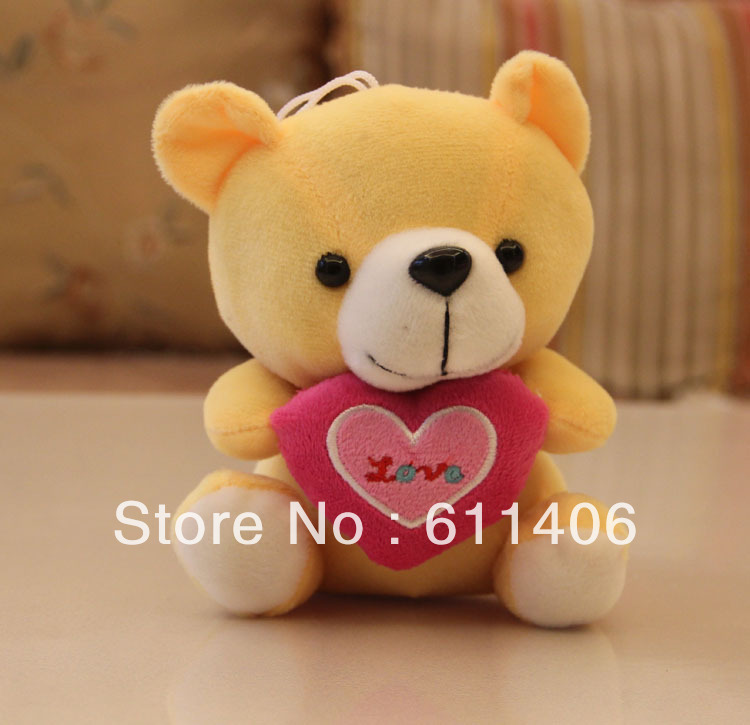 special offer plush talking bear toys with heart,18 cm(7 inch) toys with sound recorder(12 seconds) for party gift,free shipping(China (Mainland))