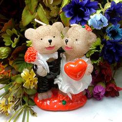 Free Shipping Nicole sd007 wedding bear romantic gift candle scented candle christmas candle(China (Mainland))