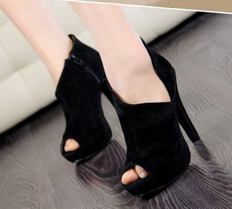 New Arrival Women Genuine Leather High heeled Sandals Platform Open Toe Single Shoes Free Shipping
