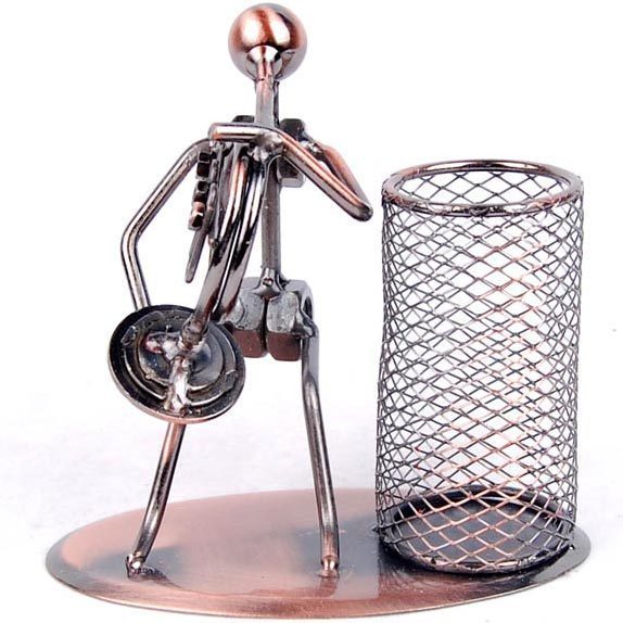 Metal horn pen holder pen container desk decoration pen vase for home decoration Free shipping Q03-UNDER HORN(China (Mainland))