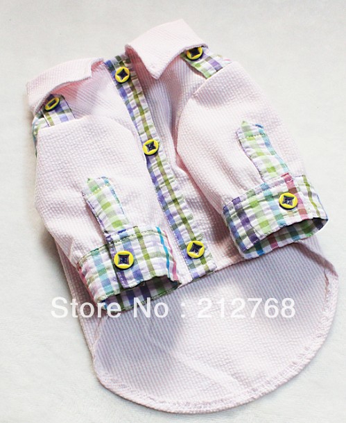 Adorable New 100% Cotton Pet Puppy Dog Clothes Clothing Dress Male Boy Shirt Apparel XS S M L XL XXL(China (Mainland))