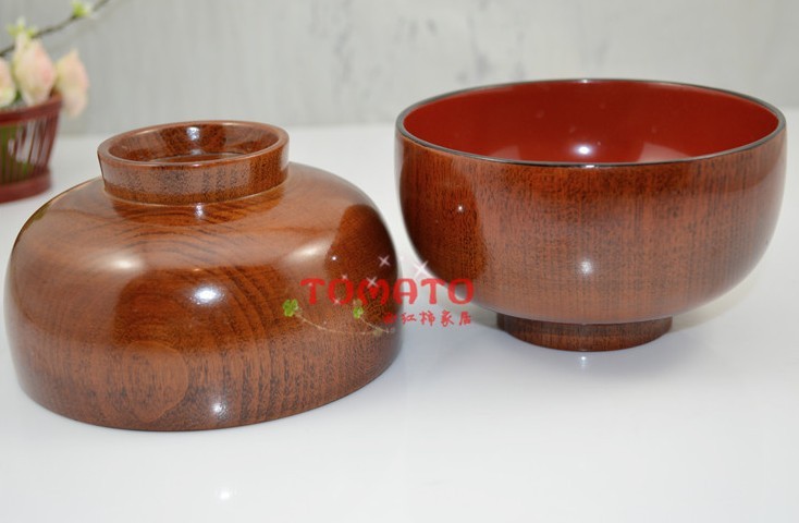 fast shipping top quality Japanese korea folk art lacquerware wooden crafts bowls 12cm*7cm 10pcs/lot(China (Mainland))