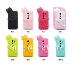 3D Cute Cat Soft Silicone Back Cover Case For HTC EVO 3D G17 Free Shipping(China (Mainland))