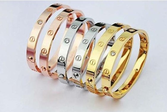 ... Bracelet-Gold-Plating-Titanium-Steel-Love-Friendship-Screw-Bangle