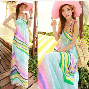 Backless Dress on Dress Backless Printed Beach Dress Fashion Floor Length Dress For