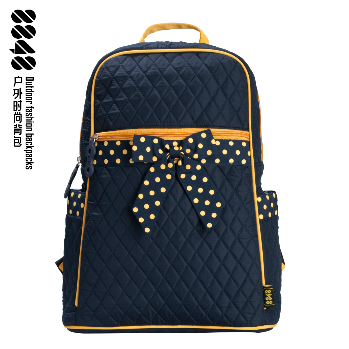 Preppy-style-bow-polka-dot-backpack-women-laptop-bag-middle-school ...