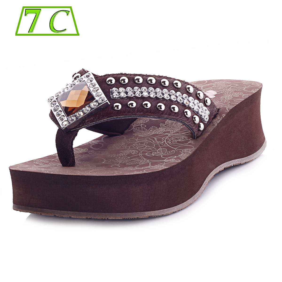 Free Delivery New 2014 High Heel Sandals for women platform sandals Rhinestone summer shoes Flip Flops