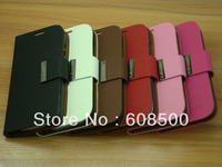 wallet leather case cover for Samsung Galaxy S4 SIIII  I9500+with credit card holder case 1 pcs Free shipping