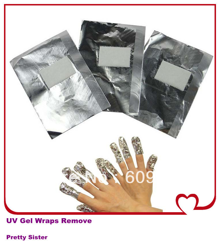 Free shipping + Aluminum Foil Paper with cutton FOR UV gel wraps remover nail product retails & wholesale ITEM NO.13011501(China (Mainland))