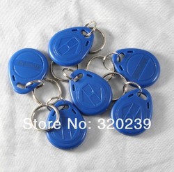 300pcs/Lot RFID Proximity Rfid Tag Key Rings 125Khz Smart Card Blue Yellow Red(China (Mainland))