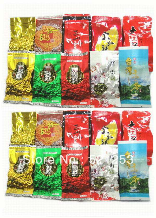 20pcs 10 Different Flavors Oolong Tea Milk oolong tea TiKuanYin DaHongPao Puer tea Free gift Free