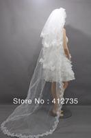Free shipping bride lace long veil photography 200cm