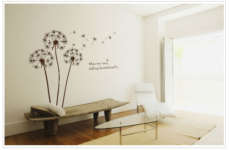 Whole Princess Home Decor Art Wall Stickers For Kids Rooms Child Free Shipping 1 5m Dandelions Flowers Removable Cool Wall Decoration Vinyl Stickers