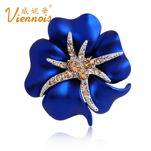 VIENNOIS fashion accessories elegant blue fashion brooch female cul de lampe marriage