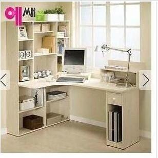 computer desk with bookshelf
