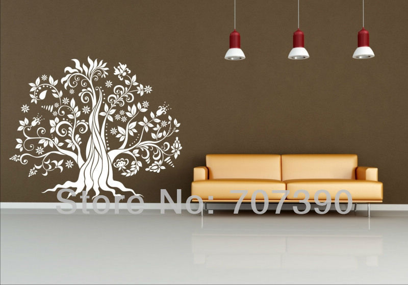 NEW 55*60cm Flowers wall paper decor art Decoration PVC Vinyl Art Home stickers Murals No87(China (Mainland))