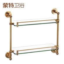 Glass Bathroom Shelves on Copper Bathroom Accessories Bathroom Gold Glass Shelf Wall Shelf