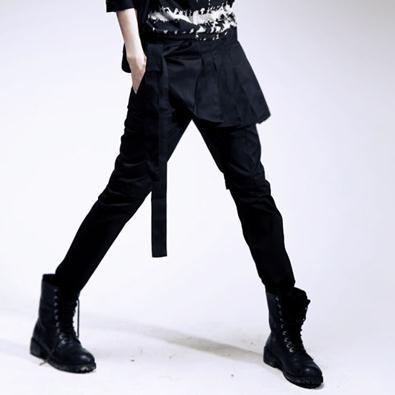 Non-mainstream men's clothing 2013 novelty personality dress male casual pants culottes men's clothing(China (Mainland))
