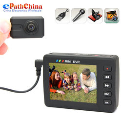 Portable HD MPEG-4 Mini DVR DV Video Recorder + Pinhole CCD Button Camera, 2.5 Inch LCD Multiple Record Mode, Free Shipping(China (Mainland))