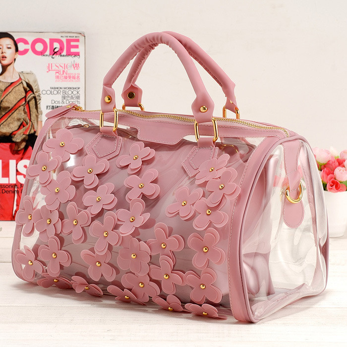 2014 flower candy color jelly bag transparent bags from Reliable bag ...