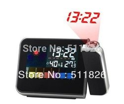 Freeshipping Cheap Digital LCD Screen LED Projector Alarm Clock Mini Desktop Multi-function Weather Station Dropshipping 8783(China (Mainland))