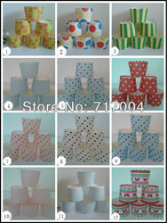 paper muffin cup cake decorations dot stripe butterfly flower color beauttiful cupcake liners 100pcs/lot 5*4.5cm free shipping(China (Mainland))