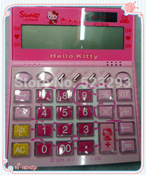 Wholesale Lovely Hello Kitty Calculator /Office&School Series /12 DGT Desktop Electronic Calculator /Promotional Gift(China (Mainland))