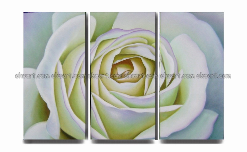 100% hand painted white rose petal rendering with purple hues occupy the whole picture decoration art oil paintings on canvas(China (Mainland))