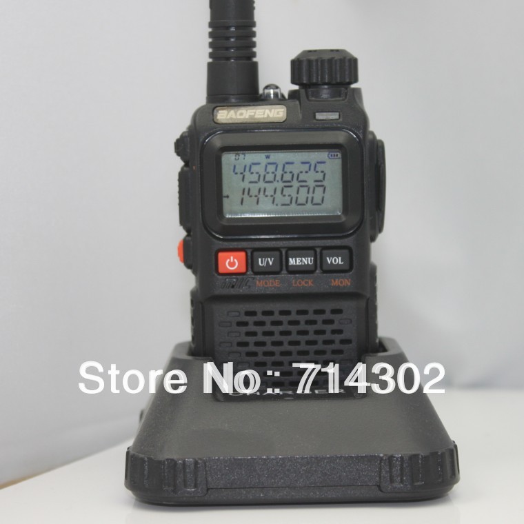 Mini pocket walkie talkie baofeng uv- 3r+ vhf136-174mhz& uhf400-470mhz ...