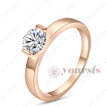 Free Shipping  Promotion gift  Austria Crystal 18K Rose gold GP 1CT Emulational Diamond Wedding Ring R208R1