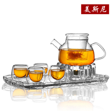 Glass tea tray european-style full glass tea set gift box thickening glass teasets  teaboard / teatray / tea free shipping T200