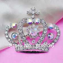 free shipping 1 piece high quality beautiful AB colorful jewelry crown crystal rhinestone pin brooch, item: BH7104