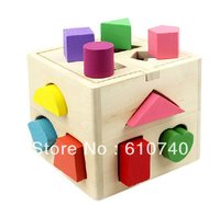 Free shipping, kid toys, wooden educational shape box, 13 hole Intellectual box, funny, dropshipping