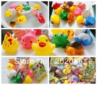New Arrive Mixed styles Bath toy Rubber animal bath sets Bath Toys for children water games 13pcs/Set Hotsale Free shipping