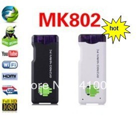 drop shipping MK802 Android 4.0.4 Mini PC Wifi TV BOX TV Smart Android Box wireless TV player DDR3 1GB RAM 4GB ROM(China (Mainland))