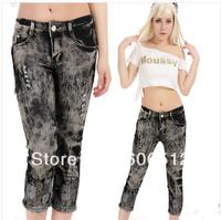 Free shipping summer jeans pant trousers wave of thin section was thin big yards lace trim snow pants
