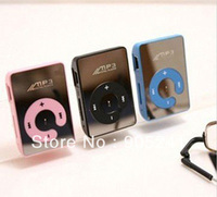 Wholesale 20pcs/lot !Newest Mini Sport Mirror clip MP3 Player 6 Colors Free shipping