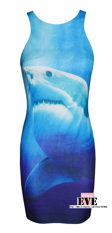 Free-shoping-NEW-ARRIVALS-Fashion-ocean-shark-head-printing-Slim-dress-Party-dress-TB-3481.jpg