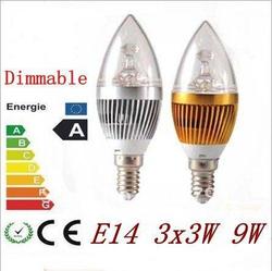 5pcs/lot E14 3X3W 9W White/Warm white High Power LED Bulb Lamp Candle LightAC85-265V Free Shipping(China (Mainland))