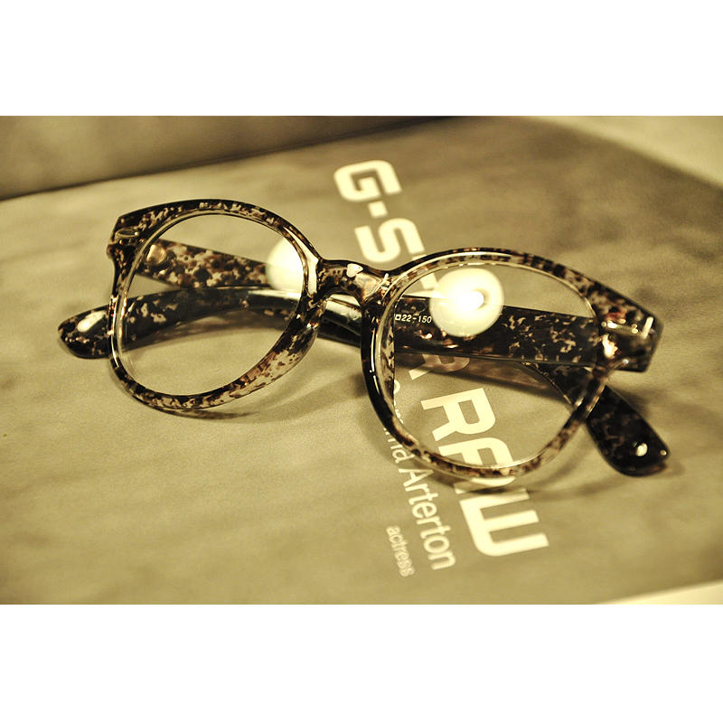 Free Shipping Vintage black and white leopard print of rice rivet plain mirror glasses 2016-e25p15(China (Mainland))