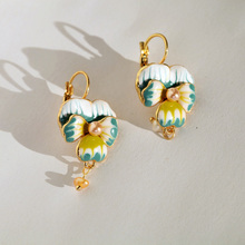 Fashion fashion accessories oil phalaenopsis flower women’s sweet earrings