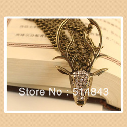 Fashion Vintage Rhinestone Deer Head Bronze Bracelet Free Shipping(China (Mainland))