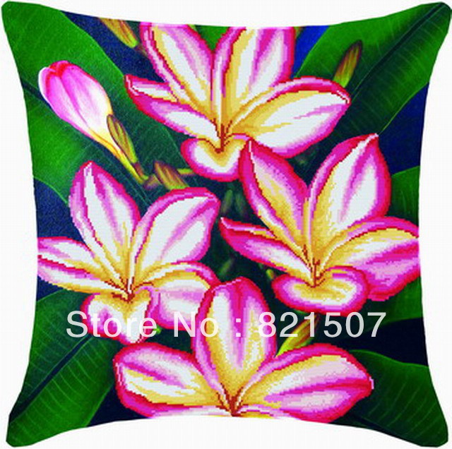 hand made cross stitch cushion kits flower embroidery craft(China (Mainland))