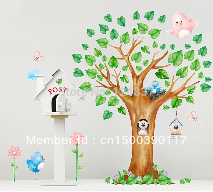 Купить 60 * 90 см дерево цветок стикер стены стикер для детей номер ...
