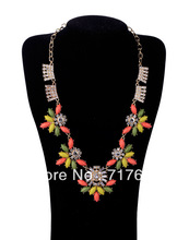 3pcs/lot! Free shipping! Candy Color Zinc Alloy Floral Necklace 2013 New Fashion Girls Designer Jewlery Wholesale xl00253